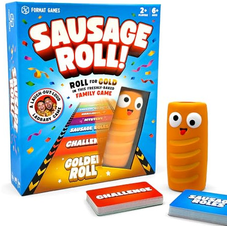 Sausage Roll Board Game | The Ultimate Challenge Game For Kids Teens and Adults | Individual or Team Competition & Silly Challenges | Easy Setup & Quick Play