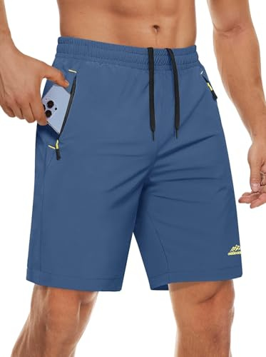 MAGCOMSEN Pantalones Cortos Deportivos para Hombre con Cintura elástica de Secado rápido elásticos y Ligeros para Actividades al Aire Libre