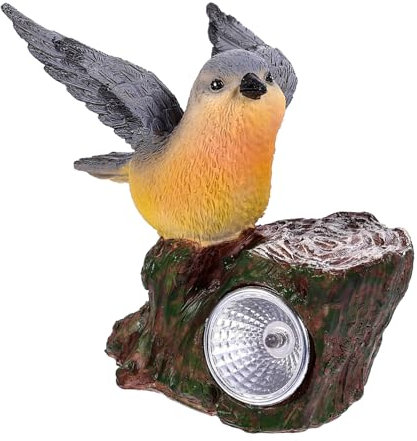 OSALADI Solarlampe Aus Harz Für Garten Vogelfigur Mit Led-licht Dekorative Außenbeleuchtung Handbemalt Geeignet Für Blumenbeete Und Zäune