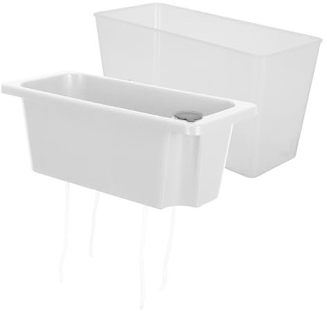 BAZEITFLOW Maceta Rectangular De Autorriego para Plantas De Interior y Exterior Diseño Transparente para Decoración Hogar Oficina y Balcón Incluye Cuerda para Humedad Óptima