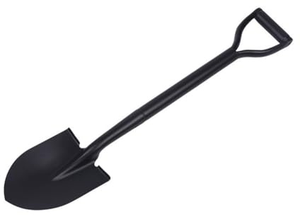 KUNANG Pala da scavo con comoda impugnatura a D, pala da giardino, resistente per fuoristrada, campeggio, giardinaggio, spiaggia, scavare sporco, sabbia, fango e neve (rotonda)