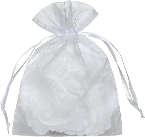 BTSD-home 15x23cm Organzasäc Kchenkleine Säckchen Zum Befüllen Organzabeutel Geschenkbeutel Traubenschutzbeutel(Weiß-50 Stück)