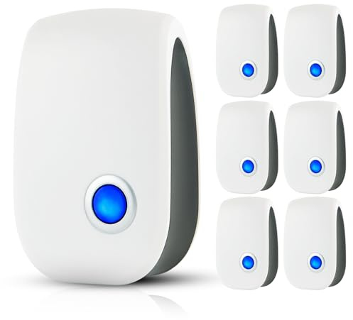 Upgraded Ultrasonic Repellent 6 Packs Pest Control Electronic Plug in for Mouse Bugs Cockroach Insects Rat Rodent Mosquitoes Repeller for Home Office Garage Hotel
