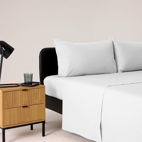 Bassetti Completo Letto Singolo, Bianco, 100% Cotone, 160X280 cm, Set Lenzuola, Parure, Lavabile In Lavatrice, Lenzuolo Sopra, Lenzuolo Sotto Con Angoli, Federa