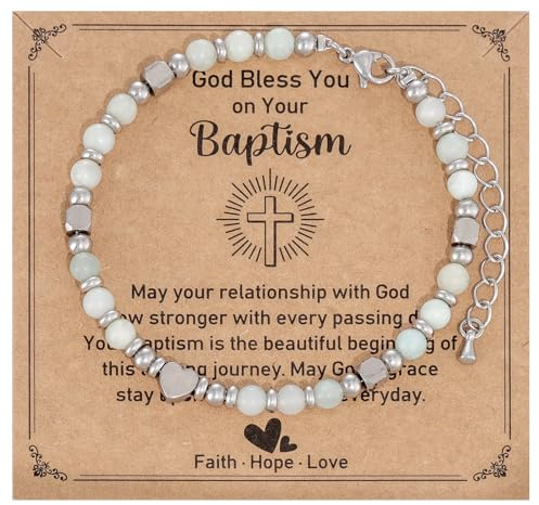 Kivosliviz Baptismal Gifts for Women Adult Friends Jewelry Teenagers Baptized Baptism Bracelet