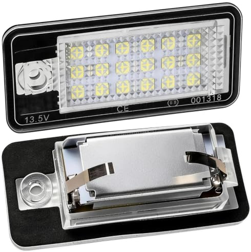 StratoNex LED Kennzeichenbeleuchtung für Audi A3 A4 A6 Q7, 6500K CAN-Bus | Kompatibel mit A3 8P 2003-2012, A4 B6 B7 2000-2008, A6 C6 2004-2011, Q7 4L 2005-2009, Weiß 6500K,Fehlerfrei