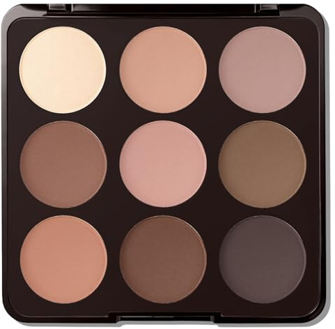 Erinde 9 färger naken ögonskugga palett, varm brun neutral ögonskugga make-up, högpigmenterad ögonskuggspalett, långvarig matta, för en daglig naturlig look #02