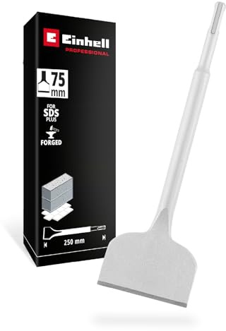 Einhell SDS-Plus-Fliesenmeißel, gekröpft, 75 x 250 mm | Spatenkopf | 75-mm-Arbeitsbreite | gekröpfte Form | SDS-Plus-Schaft