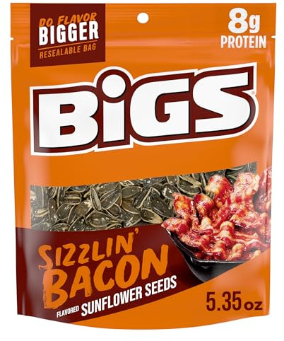 BIGS Sunflower Seeds, Sizzlin' Bacon Flavor, 5.35 oz. (Pack of 12)