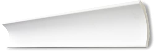 Decosa - Listello decorativo B10, bianco, 72 x 72 mm lunghezza 2 m