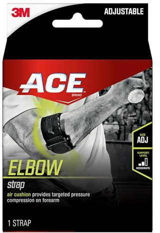 ACE Sport Tennis Elbow Strap, Adjustable, Black, 1/Pack