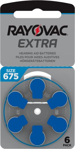 Rayovac 675 Extra Advanced Hearing Aid Batteries 1,45 V 640 mAh Pack of 6