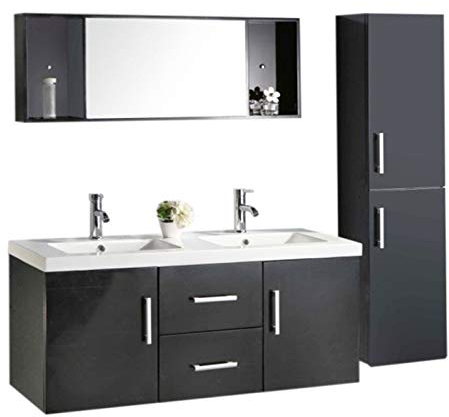 GRAFICA MA.RO S.R.L. MOBILE BAGNO + COLONNA COMPLETO MODELLO MALIBU 120 CM DOPPIO LAVABO RUBINETTI INCLUSI