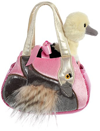 Aurora World 60905 - Luxe Boutique Sadira Strauß Fancy Pal, rosa und schwarz, Plüschtier, rosa/schwarz