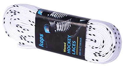 Kaps Profi-Schnürsenkel für Eishockey-Schlittschuhe | Gewachst | Auch für Inlineskates & Rollschuhe geeigne (305 cm – Weiß)