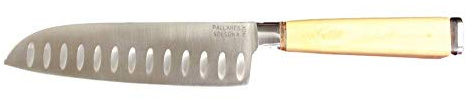 PALLARES SOLSONA Cuchillo Santoku Mango de boj, Acero Inoxidable Forjado 17cm.Regalo Piedra DEAFILAR