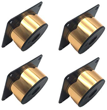 JIAOLUN123 Möbelfüße Möbelbeine Metall Runde Beine Edelstahl Möbelfüße Tisch Bett Schrank Sofa Beine Ersatzkabinettfüße 4er Mit Schrauben,Golden(3cm)