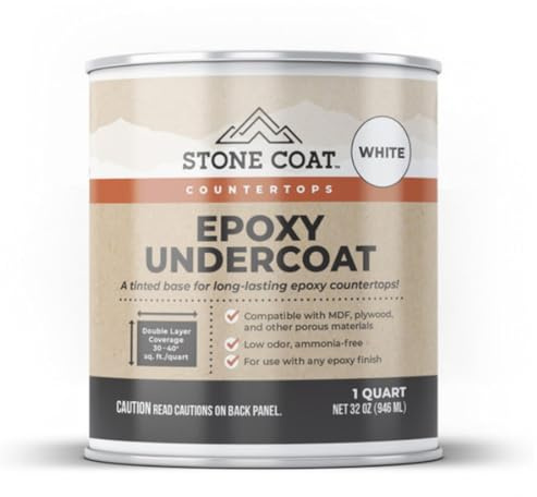 Stone Coat Countertops Epoxy Undercoat White (1 Quart) for Bar Tops & More
