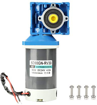 24V Gleichstrommotor, Schneckengetriebemotor 1800 U/min Drehzahlverstellbarer 8-poliger Motor 5D90GN-RV30 90W mit Selbsthemmung(80K)