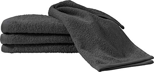 Erwin Müller Gästetuch-Set 4er-Pack grau Größe 30x50 cm - Ludwigsburg - 100% Baumwolle - kuschelweich, saugstark, voluminös - praktisch durch beidseitige Schlaufen (weitere Farben)