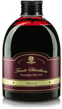 Reservoarpenna bläck, skrivbläck för reservoarpenna och kalligrafi, påfyllningsbläck vinrött 250 ml