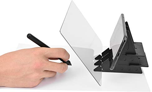 PUSOKEI Reflektierender Spiegel zum Zeichnen, Schablonentafel, Leuchtkasten, Zeichentafel, Skizzierspiegel, Reflexion, Telefon, Dimmen