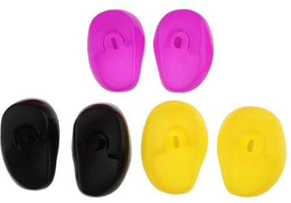 3 pares/6 fundas reutilizables de silicona para orejas de peluquería, colorantes, impermeables, protectores de oído para salón, uso en el hogar, ducha, baño (color al azar)