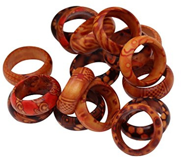 Lot de 50 Pièces Artisanat En Bois Mariage Bagues En Bois Bijoux - 17mm