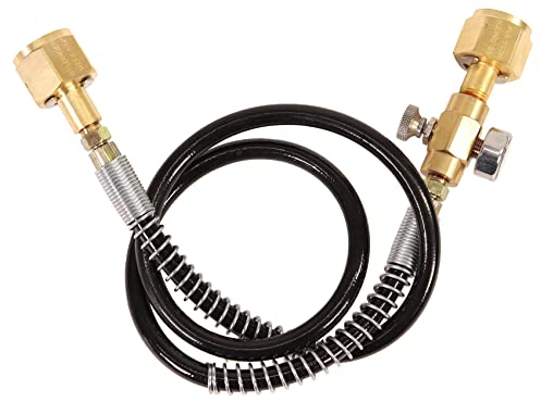 WELDINGER Schutzgas-Umfüllschlauch 1 m für Argon / CO2 Gewinde 2 x W21,8 x 1/14 rechts mit Manometer