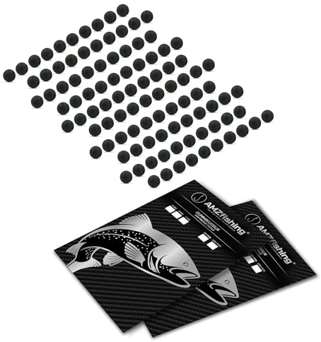 AMZfishing® 100x Gummiperlen Set | Gummistopper Angeln | Gummiperlen Angeln Stopper-Perlen zum Angeln Perle Angeln Gummikugeln Angeln (100-5mm)