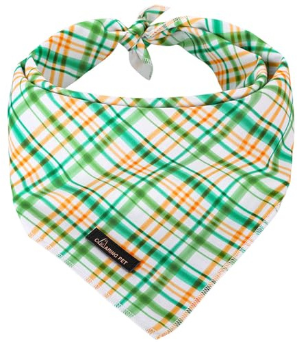 ARING PET Hund Bandana, Baumwolle grünes Plaid Hund Bandanas bequem Hunde Dreieck Lätzchen Halstuch für Kleine und Große Hunde und Katzen