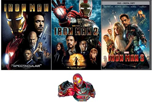 Marvel's Iron Man One 1 Two 2 Three 3 Complete 3 DVD Movie Set Includes Iron Man Decal