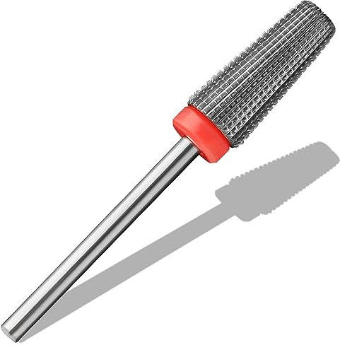 Vnjaoi Nail Carbide 5 in 1 Bits 3/32 Professional Nail Drill Bit Two Way Rotate use for Manicure Pedicure Cuticle Gel Polishing Drill Machine (Fine - F, Silver)