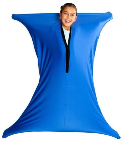 SZSMART Sensorische Körpersocke für Kinder, 101,6 cm x 68,6 cm Ganzkörper-Wickel Dehnbare Körpersocke zur Stresslinderung für Kinder mit Autismus, Angst (Blau, S/89-112cm)
