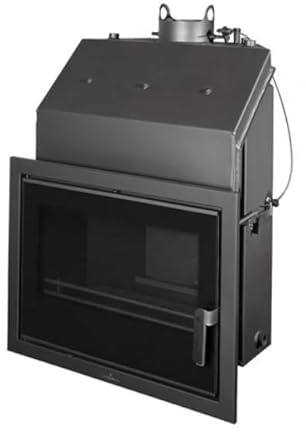 BRICOSOL TERMOESTUFA DE LEÑA BRONPI INSERTABLE 27 KW HYDRO 80-E CON CRISTAL VISION Y CAJÓN POR FUERA