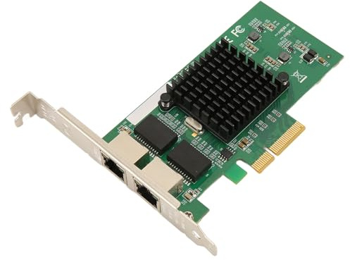 Tarjeta de Red PCIe, Adaptador de Servidor PCIe Gigabit Ethernet, Puerto RJ45 10 100 1000 Mbps Tarjeta de Red PCI Express Estable PCIe X4 con Chip TXA030 82576 para Computadora
