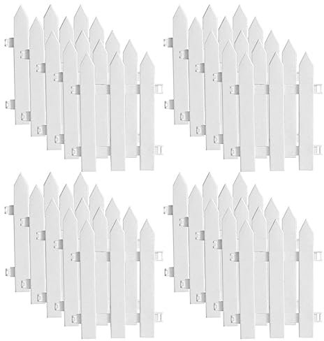CUCUFA White Plastic Picket Fence 20PCS Christmas Tree Garden Lawn Yard Home Wedding Decoration