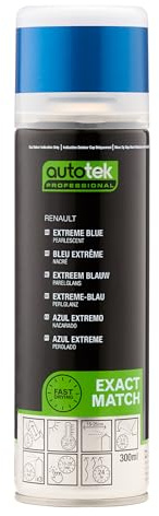 Autotek Professional Exact Match Car Spray Paint, Renault Extreme Blue Pearl Aerosol Spray, 300 ml
