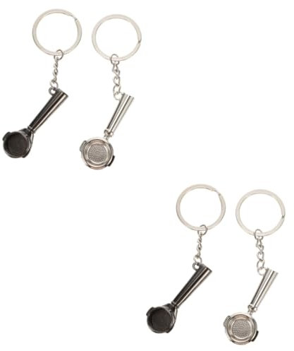 BESTYASH 4pcs Zinc Alloy Key Ring Carabiner Key Chain Creative Series Keyring Coffee Station Accessory