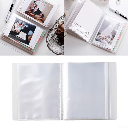 Fotoalbum mit 40 transparenten Taschen, A6-Informationsbroschüre, Fotoalbum, Einsteckalbum mit großer Kapazität, für Familienhochzeit, Jahrestag, Leinenalbum, Buchhalter