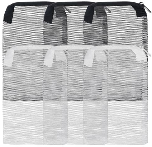 6 Stück Filter Media Bag,Aquarium Reinigung Netzbeutel 15x20cm Filterbeutel für Aquarien mit Reißverschluss Netz Filtersack mit Hohem Durchfluss Beutel für Aktivkohle, Keramikringe, Aquarienteich