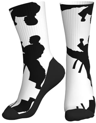 ESNAIUVCD Taekwondo Kampfsportsocken mit schwarzer Sohle, Sportsocken mit mittlerer Röhre, die perfekten, lässigen Kompressionsstrümpfe in der Mitte der Wade mit trendigen, modischen Socken in der