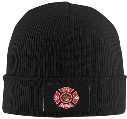 HEBUOUI Feuerwehr Feuerwehrmann Skullies Mützen Unisex Winter Warme Strickmütze Frauen Männer Straße Erwachsene Haube Hüte Outdoor Ski Kappe Personalisiertes Freund
