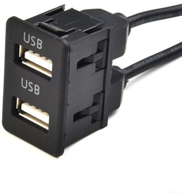 HomeVortex Car Stereo Dual USB Panel, 100CM Flush Mount USB Port Panel, Dual USB Extension Adapter Cable,Easy Installation