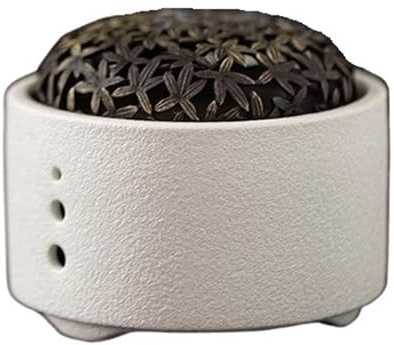 STHOYN Guarda Ajos Transpirable Creativo, Tarro De Cebolla Cerámico Multifuncional Recipiente para Ajos Recipiente De Condimento De Mesa Redonda(Blanco,A)