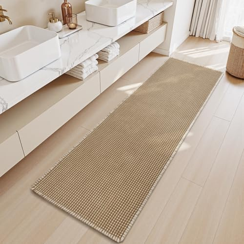 SIXHOME Rutschfest, Anti-Schimmel, saugfähig, waschbar Waffel-Badematte, 60 x 120 cm