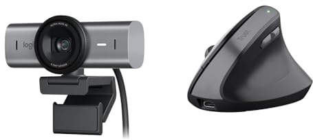 Logitech MX Brio Ultra & Trust Yuno Wiederaufladbare Vertikale Maus, Kabellose