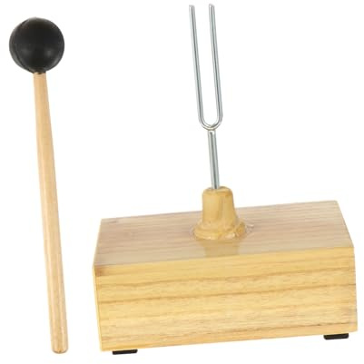Stimmgabel 512hz für Schallversuche und Messungen | 1 Satz mit Schlägel und Resonanzkasten, Stahl, Beige, für Lehrer und Schüler im Unterricht