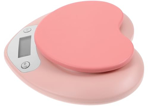 Veemoon Bilancia Cucina Digitale in Plastica Alta Precisione con Display LED per Pesa Alimenti e Preparazioni di Pasto Capacità Funzione Tara Colore Rosa per Cucina e Dolciaria