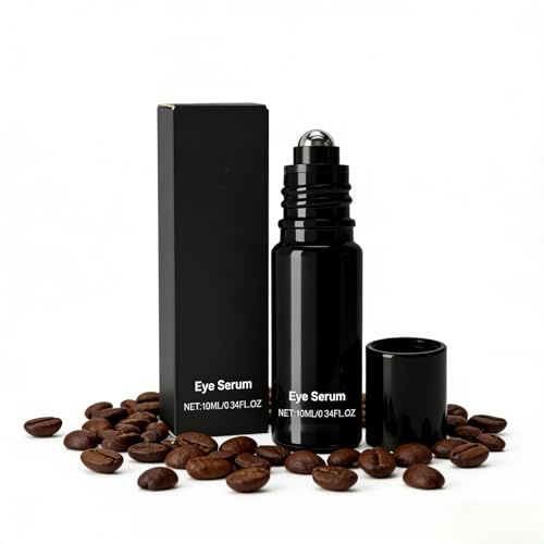 Koffein Augenserum Roller Männer, Augencreme Gegen Augenringe und Schwellungen, Anti-Aging Augenpflege Männer mit Peptide, Kühlender 360° Augenroller Massageball, Reduziert Tränensäcke und Falten